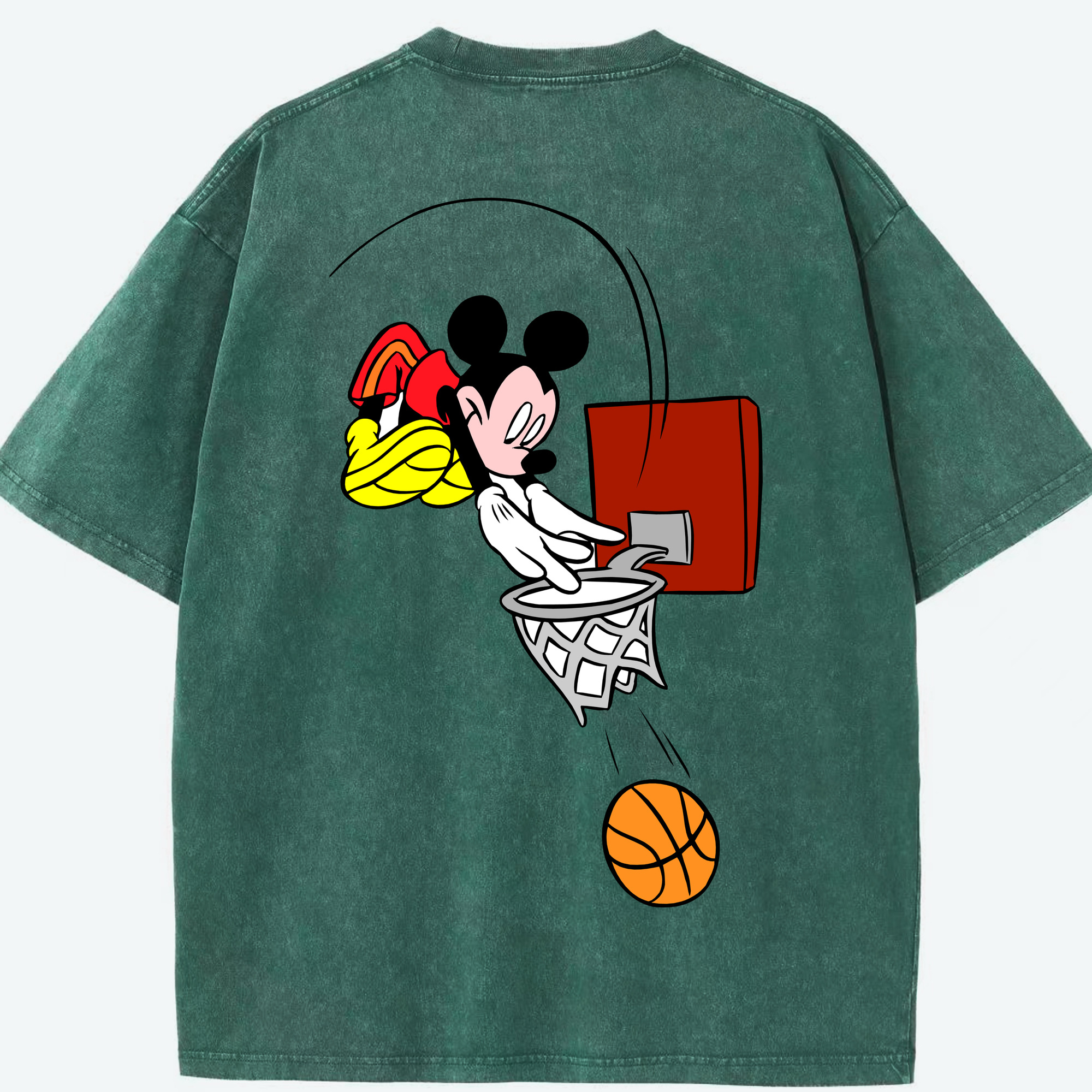 （画像用） ミッキーマウス Mickey Mouse 綿100% ヴィンテージ風 半袖Tシャツ（背面プリント）